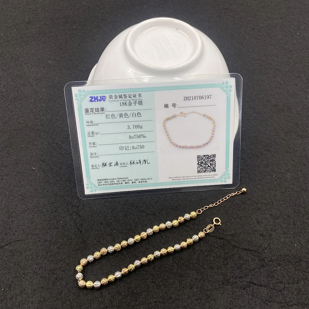 Sinya 18k Gold Pineapple Beads Bracelets High Luster Shine Fashion Style Au750 Jewelry Hot Sale Ladies Girls Mothers Lover Gift