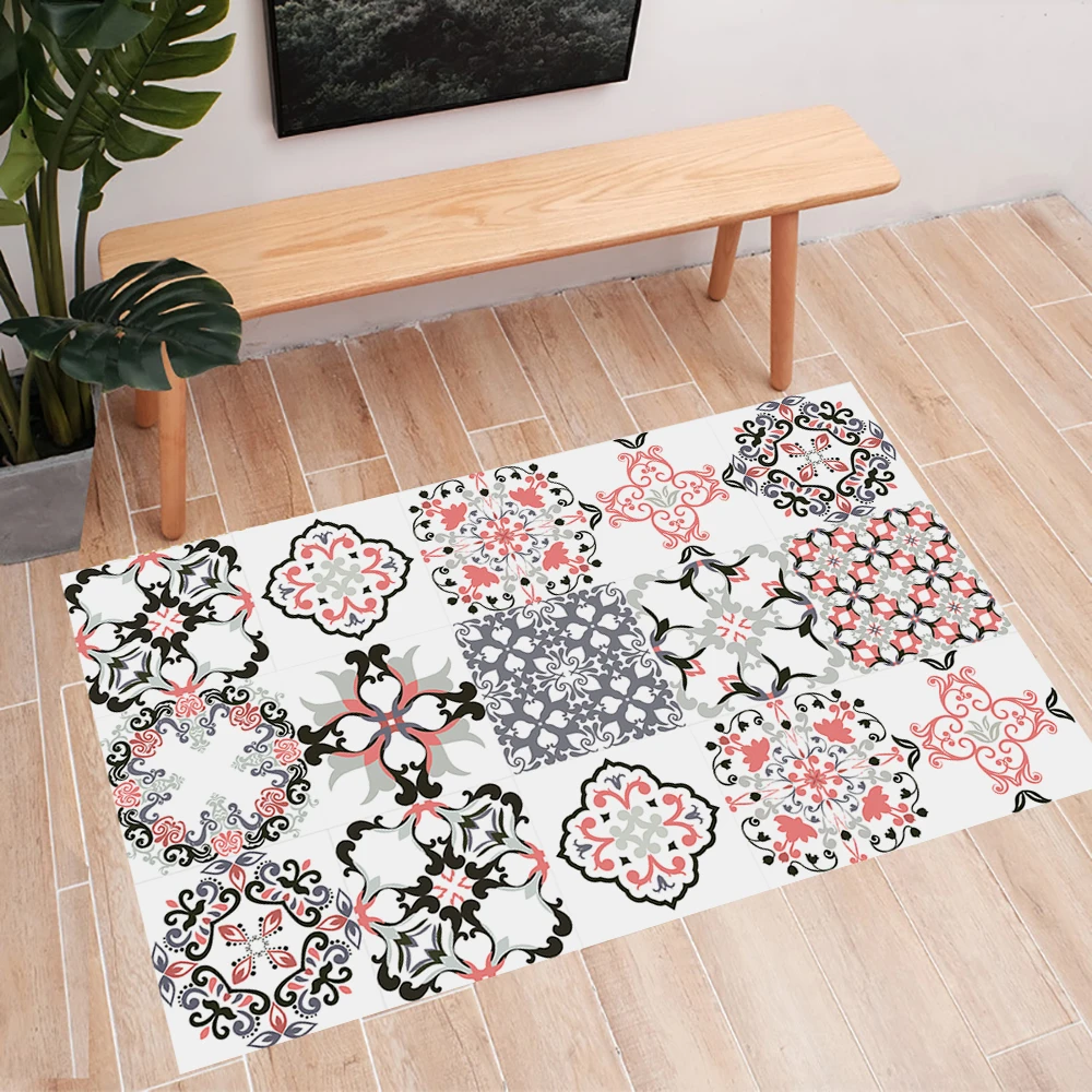 10/15/20cm Mandala Style Matte Surface Tile Sticker Peel & Stick Decoration Film For Tiles /Ground in Kitchen Wardrobe Wallpaper