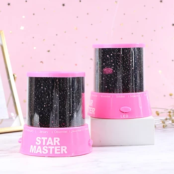 Proyector de luz LED de noche para niños, lámpara colorida de cielo estrellado, luna, estrella, sueño de bebé, decoración de fiesta de cumpleaños, regalos románticos