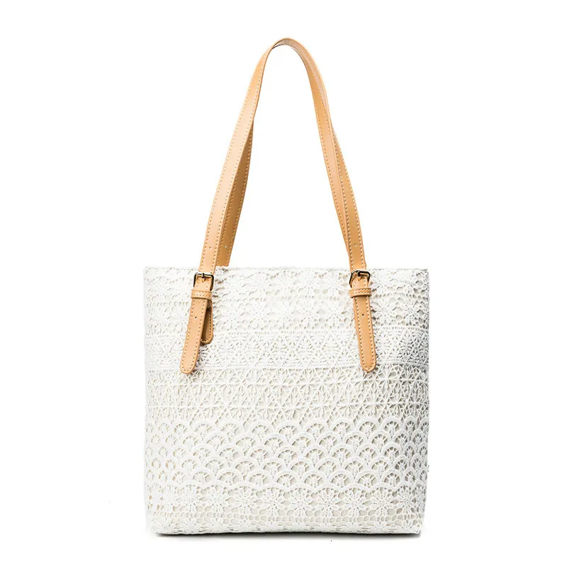 New Lace Tote Bag Canvas Bag Large Capacity Shoulder Bag Fashion High Quality Shoulder Bag