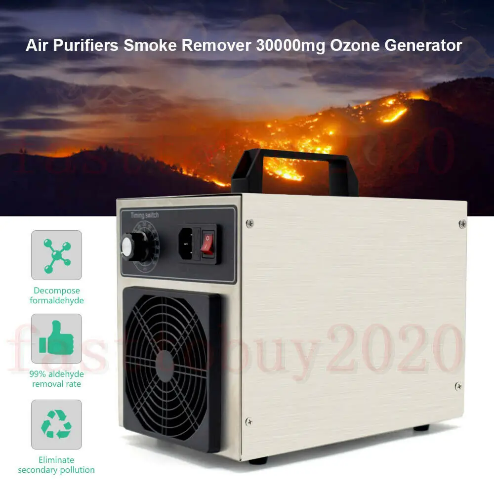 110V 30000 Mg/giờ Máy Tạo Ozone Máy Lọc Không Khí Khói Tẩy Phòng Nhà Ozono Loại Bỏ Formaldehyde Bảo Hành 1 Năm