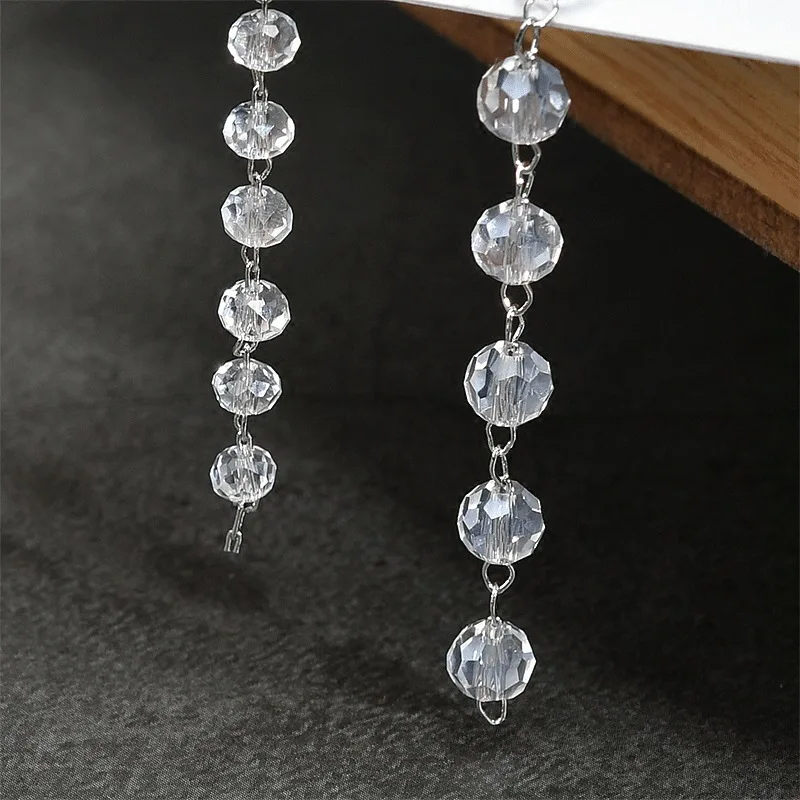 1 Meter Beaded Chain Imitation Crystal Chain Copper Necklace Link Chain For DIY Handmade Accessories Jewelry Findings Components