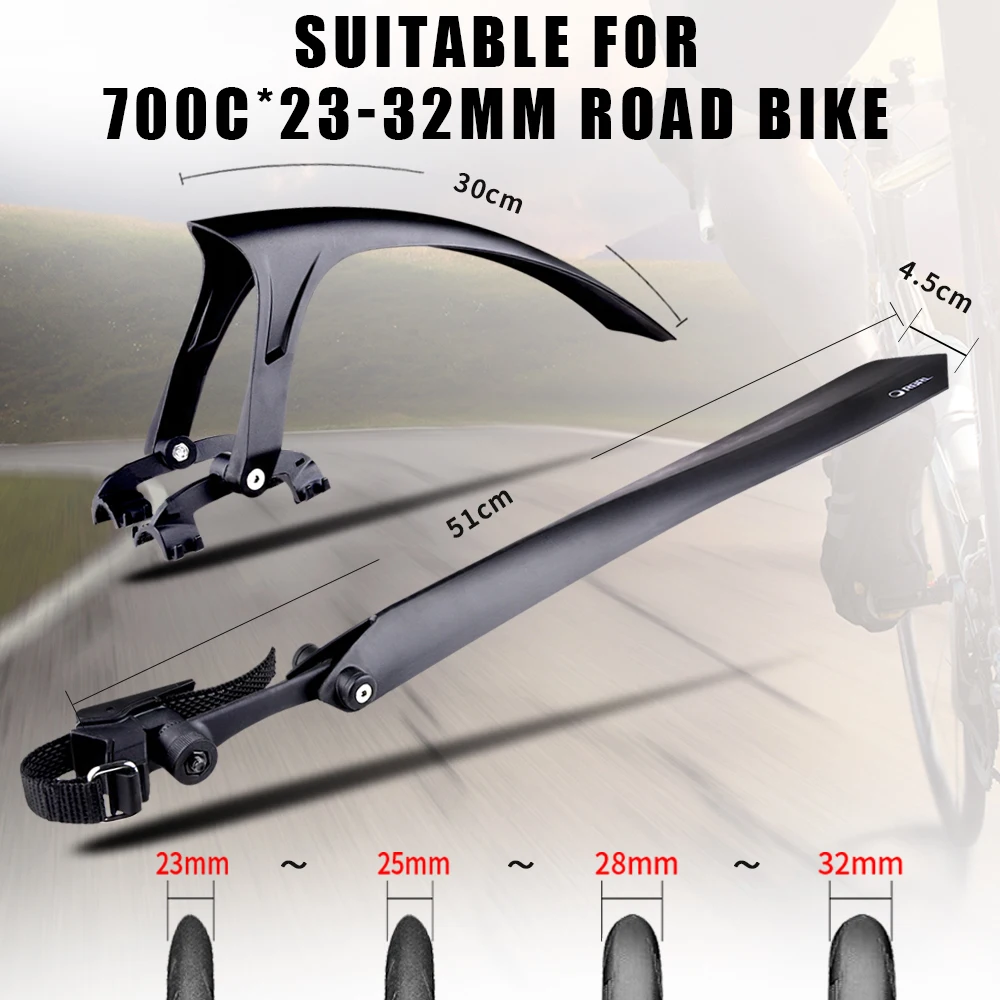 RBRL Road Bike Set Mudguard For Bicycle 700c Bike Wings 2 PCS Fenders Front Rear Fenders Ass Saver Bike Accessories