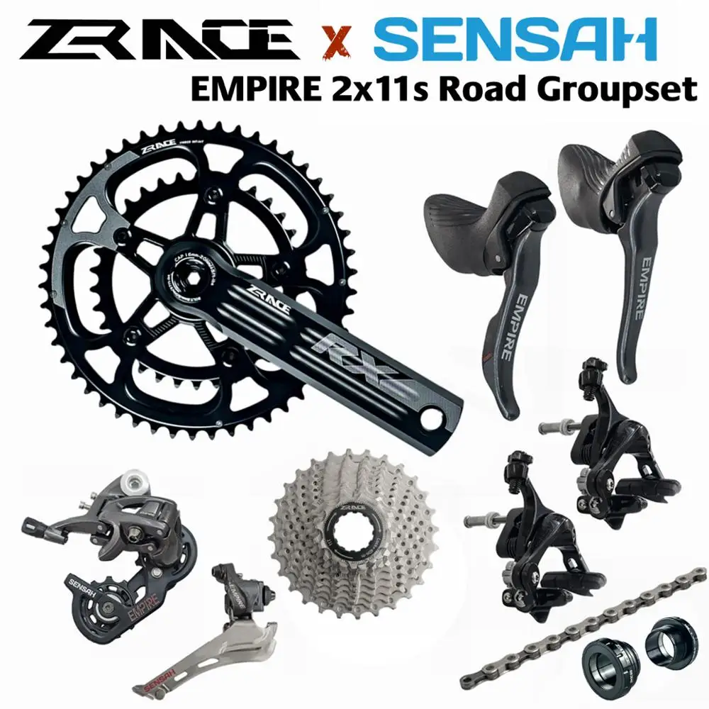 

SENSAH EMPIRE + ZRACE Crank Brake Cassette Chain, 2x11 Speed, 22s Road Groupset, for Road bike Bicycle 5800, R7000