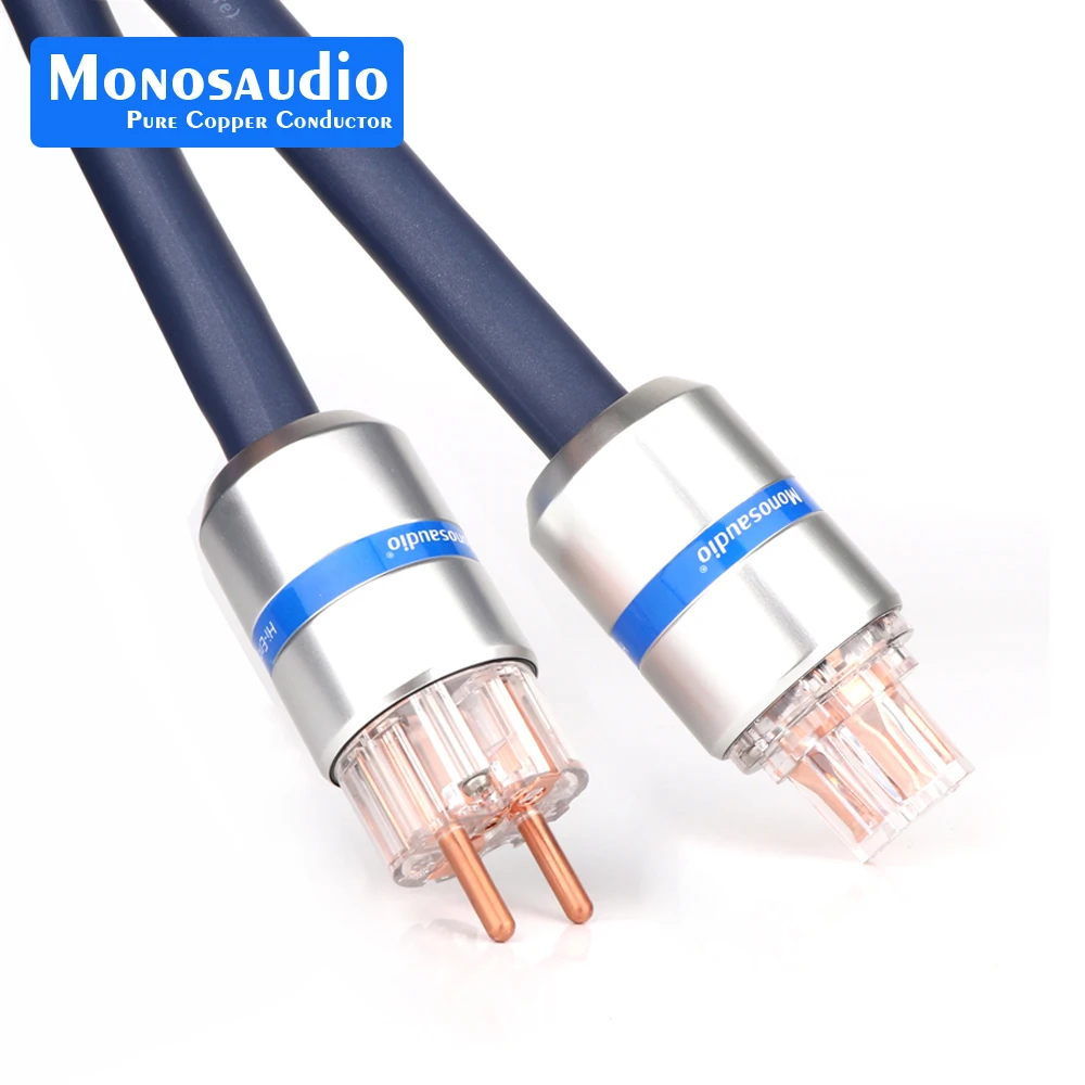 Monosaudio P902 Pure Copper Schuko Power Cable HIFI Extension EMC Shield Power wire EUR Version 10AWG AC Mains Power Cord