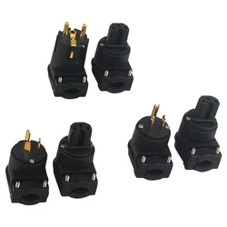 HiFi Audio Adapter Gold Plated L-shaped Power Plug Copper IEC Connector EU & US & AU Version