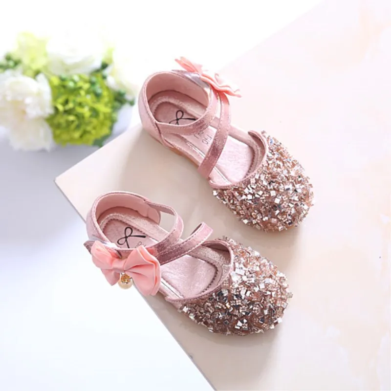 

1 3 5 7 10 12 Years Children Fashion Bow Baby Girl'S Princess Dress Beach Glitter Leather Shoes Kids Summer Dance Sandals 2021