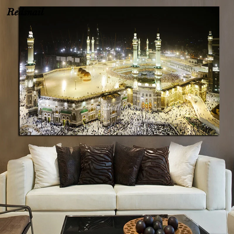 Diy Diamond Painting Mecca Islamic Sacred Landscape Mosaic Diamond Embroidery Large Religious Architecture Muslim Mosque EE1098