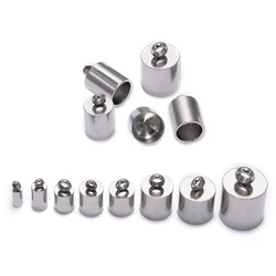 10 adet/grup paslanmaz çelik uç ucu kapağı Fit 2 3 4 5 6 7 8 10mm püskül deri kordon son sıkma takı yapımı için DIY bilezik