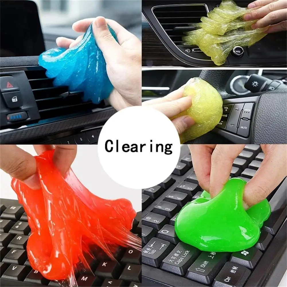 2PCS Car Dust Cleaning Soft Glue Dashboard Air Outlet Ventilation Hole Keyboard Cleaning Tool Powder Dust Removal Paste 