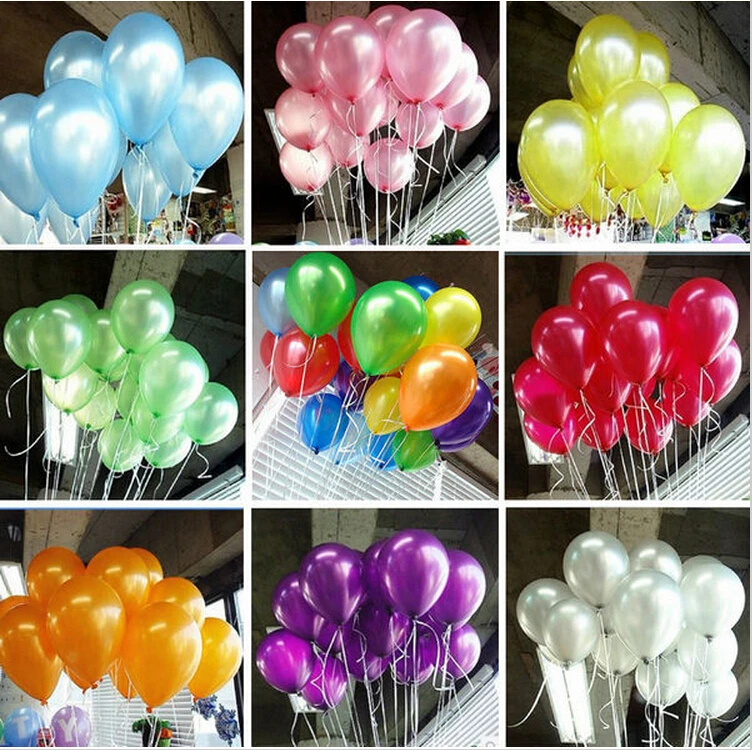 2.8g 12 Inch 50pcs Latex Globos Pearl Party Balloons 16 Colors Baloon Christmas Wedding Decoration Ballons Toys Free Shipping