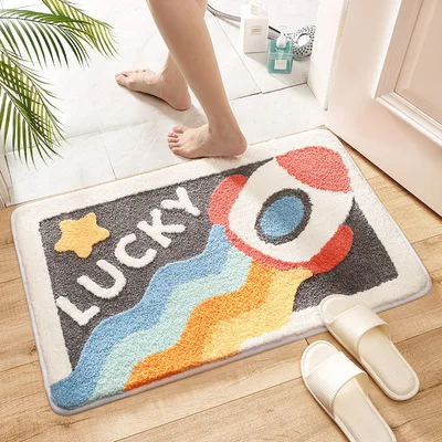 Nordic Carpet Area Rugs Funny Bathroom Bedroom Floor Rainbow Mats Welcome Doormat home decoration Cute Egg shape Bathroom Rug