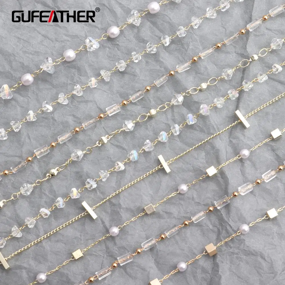 

GUFEATHER M347,metal bead chain,pass REACH,nickel free,18k gold jewelry accessories,diy earrings pendant,jewelry making,3m/lot