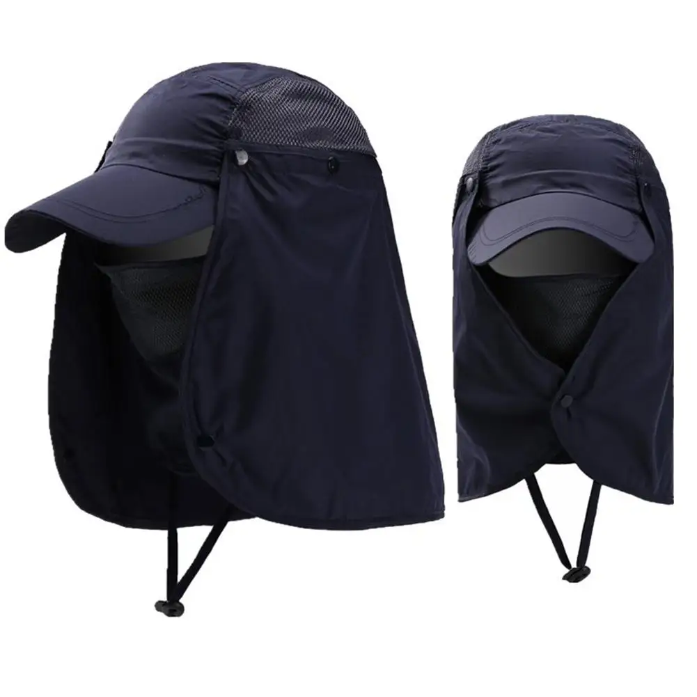 Unisex Waterproof UV Breathable Baseball Hat Cap with Face Neck Flap