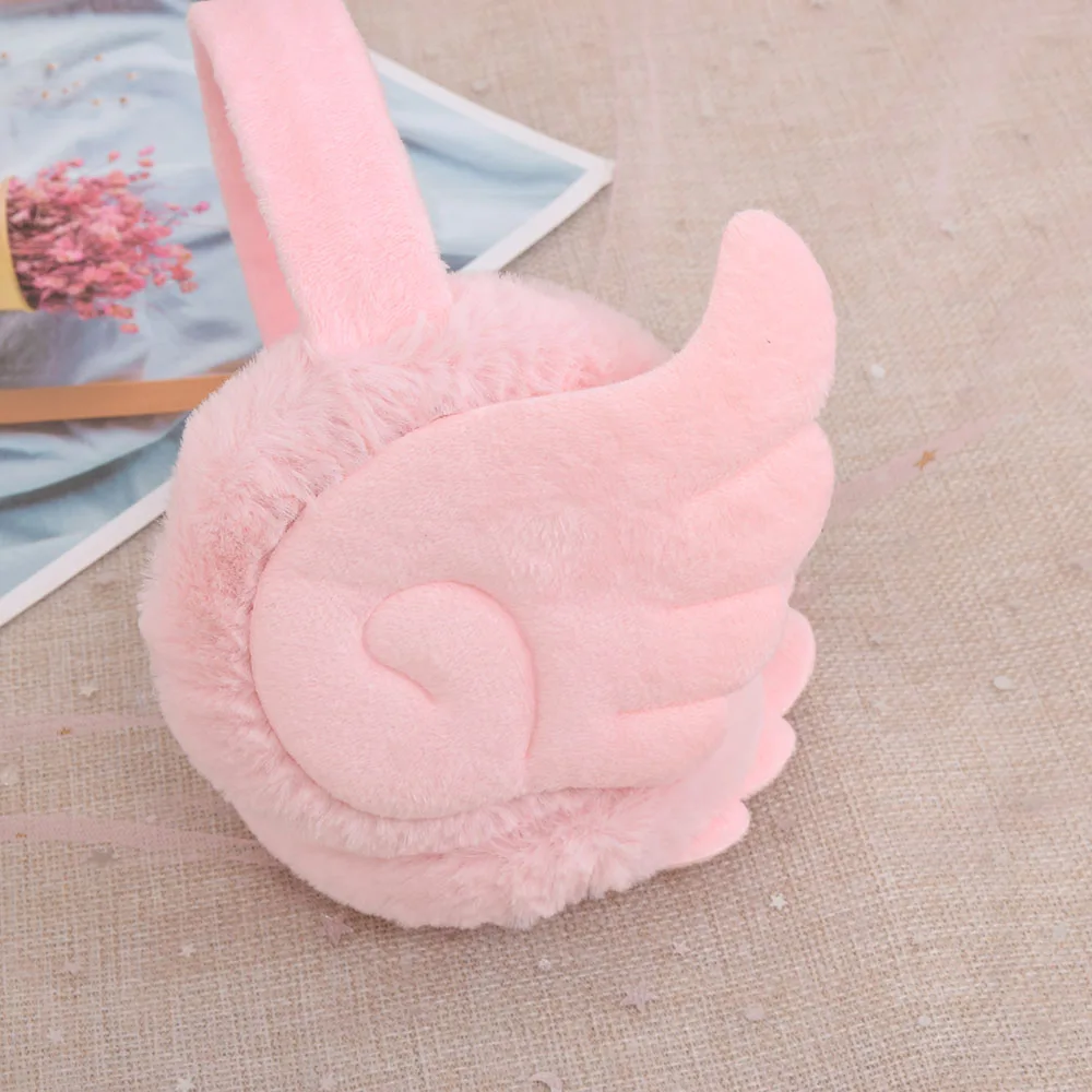 Fashion Wing Plush Female Winter Earmuff Warm Ear Muffs Headphones Girls Earmuffs Earphone Ear Warmers Protector Fur Headphones