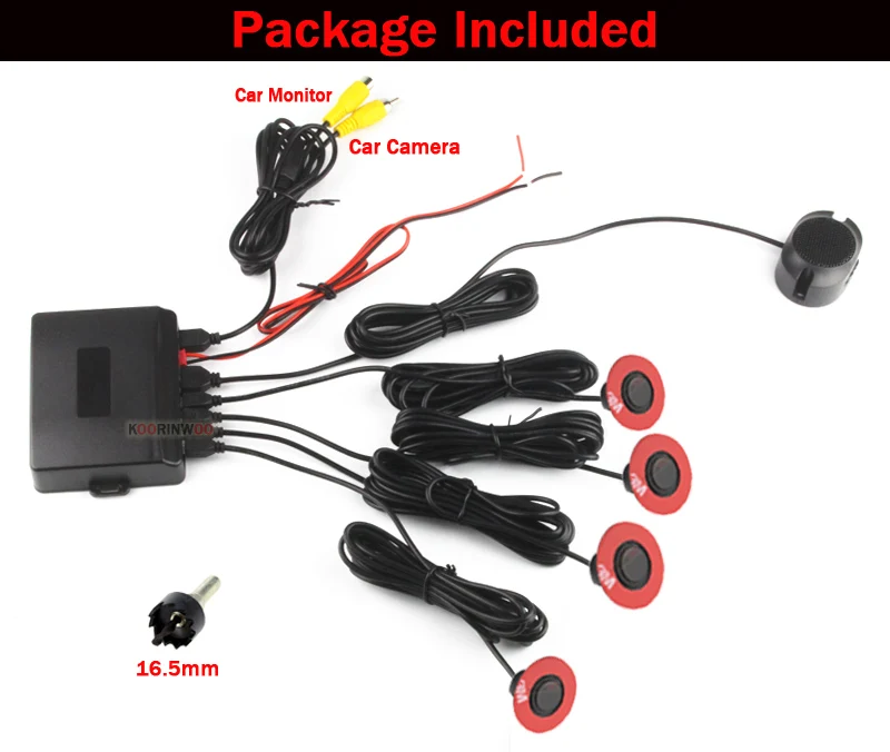 Koorinwoo Parktronic 13MM Flache Rotation Auto Parksensoren 8/6/4 Hintergrundbeleuchtung Vorne Hinten Summer 12V Für Andriod DVD Video System – Detail 17