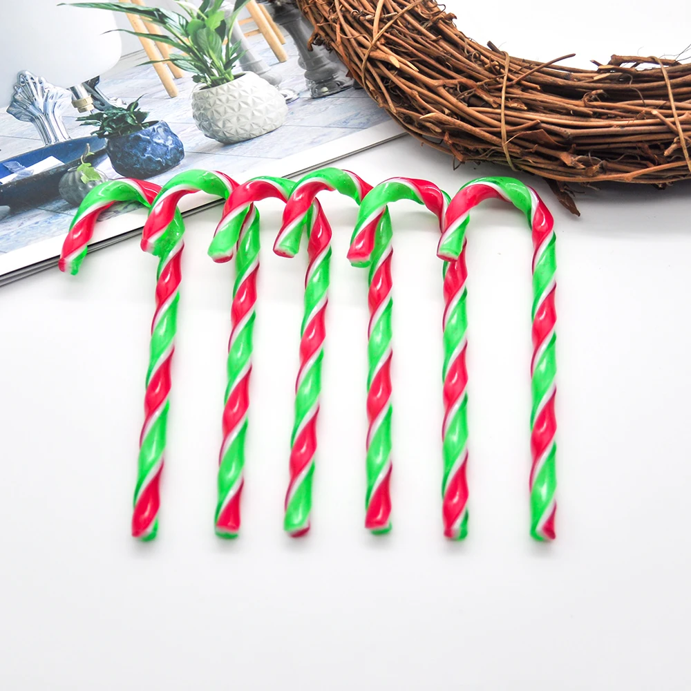 6Pcs acrylic candy cane christmas decoration sugar cane christmas tree hanging ornaments family christmas happy new year