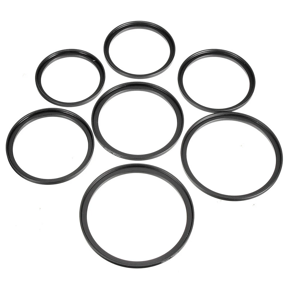 7pcs Universal 49 77mm  Camera Ring Adapter DSLR Mini Step Up Professional Accessories High Hardness Aluminum Alloy Lens Filter