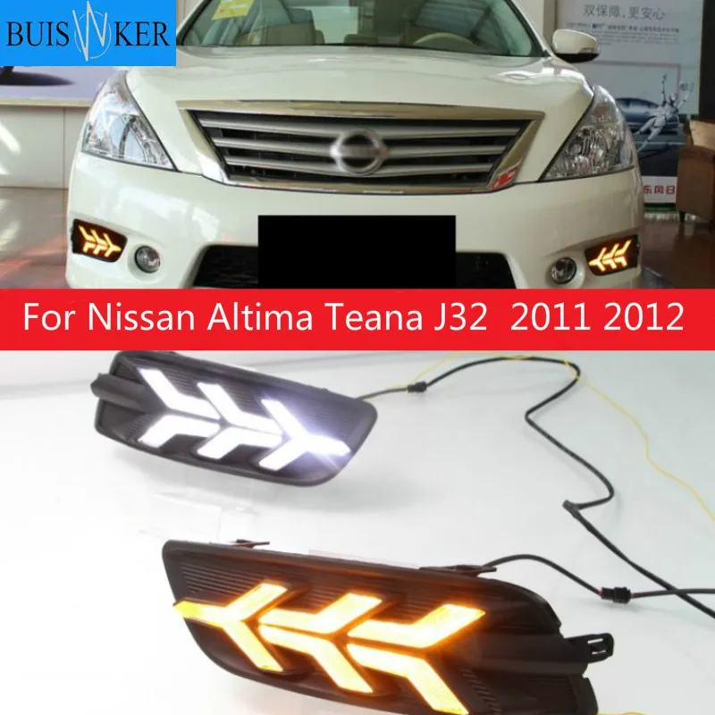 

Car White Led Drl For Nissan Altima Teana J32 2011 2012 Daytime Running Lights Front Bumper Turn Signal Lamp