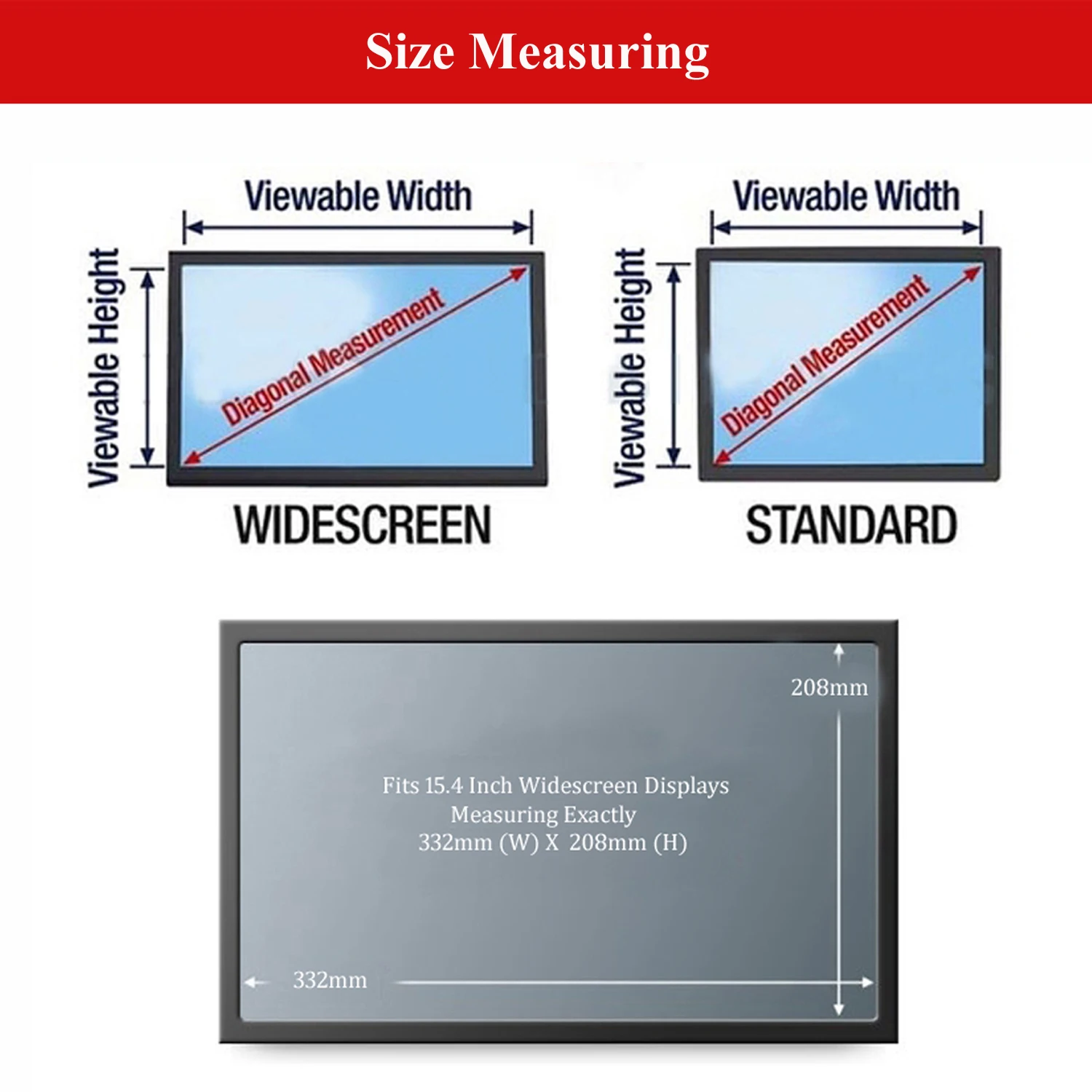 15.4นิ้ว Anti-Glare แล็ปท็อปหน้าจอป้องกันฟิล์มสำหรับจอภาพคอมพิวเตอร์ Widescreen อัตราส่วน16:10