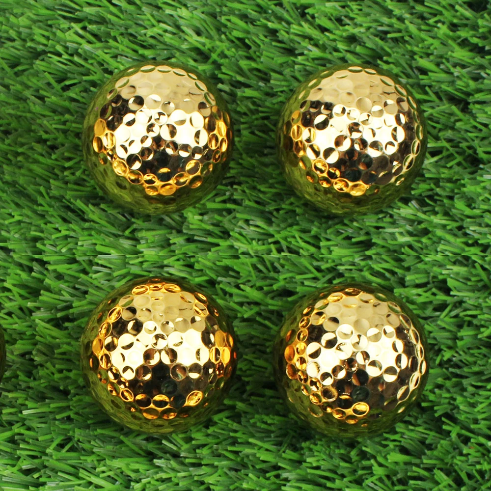 1Pcs Plated Gold Color Practice Golf Balls Gift