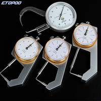0-20mm Dial Thickness Gauge Curved Tip 0-10mm for Hollow Pipe or Circular Tube Caliper Gauge Flat Head Thickness Meter Tester