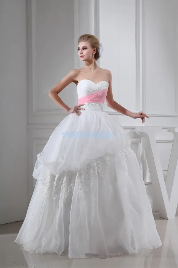 free shipping new arrival 2020 hot custom size/color sweetheart ball gown appliques bridal dress sweetheart white wedding dress