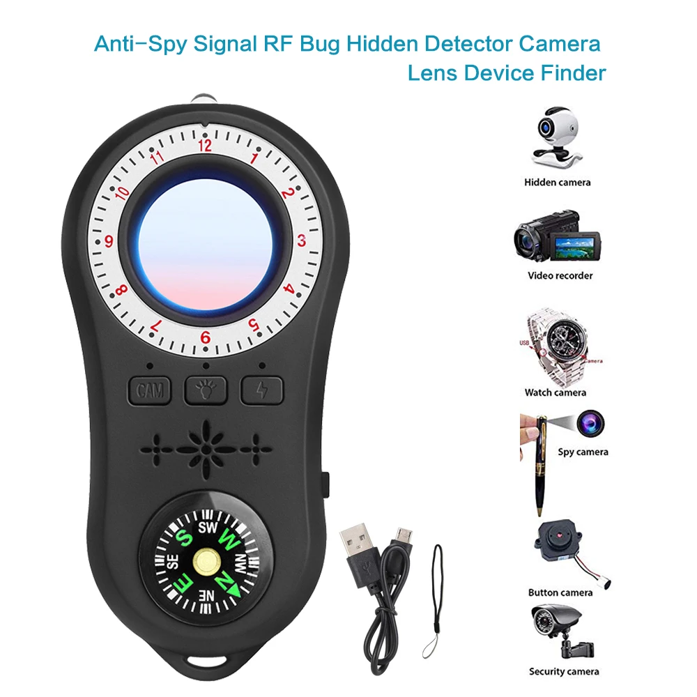 

Anti Spy Surveillance Camera Detector Wireless Signal Anti-covert camera finder Signal Lens RF Tracker Detect Wireless Products