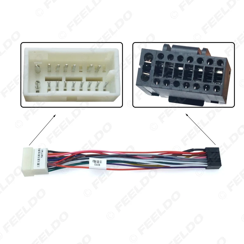 FEELDO 1Pc Car Radio Stereo 16PIN Wiring Harness Adaptor For Mitsubishi Galant Audio Power Calbe Plug Head Unit Harness