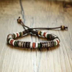 Vnox Holiday Natural Stone Beaded Bracelets for Men Women Adjustable Length Multi Color Beads Casual Male Jewelry Rope Pulseira
