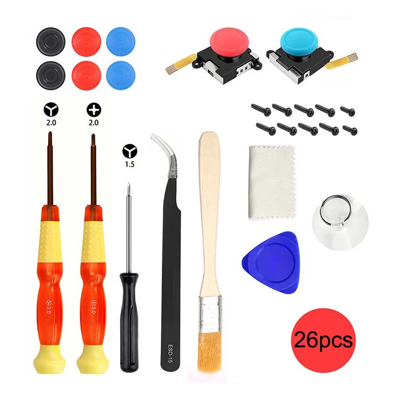 

Screwdriver Set Repair Tools Kit 3D Analog Joycon Joystick Thumb Sticks Sensor Replacements For Nintend Switch Controller