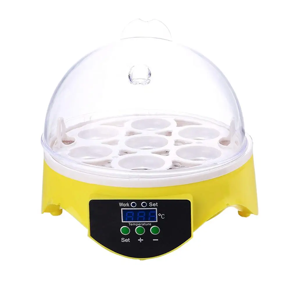 Mini 7 Egg Incubator Poultry Incubators Brooder Digital Temperature Control Egg Hatchery Brooder for Chickens Bird Egg