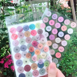 Yatniee-Forma Geométrica Mão Livro Adesivos, Criativo, Estrela, Sorriso Rosto, Círculo Adesivo para Scrapbooking, Diário, Decoração do copo, 6pcs por pacote