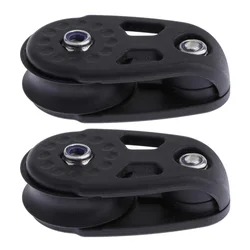 2x Nylon Kayak Pulley Block Marine Sheave Anchor Trolley Wheel Accessories