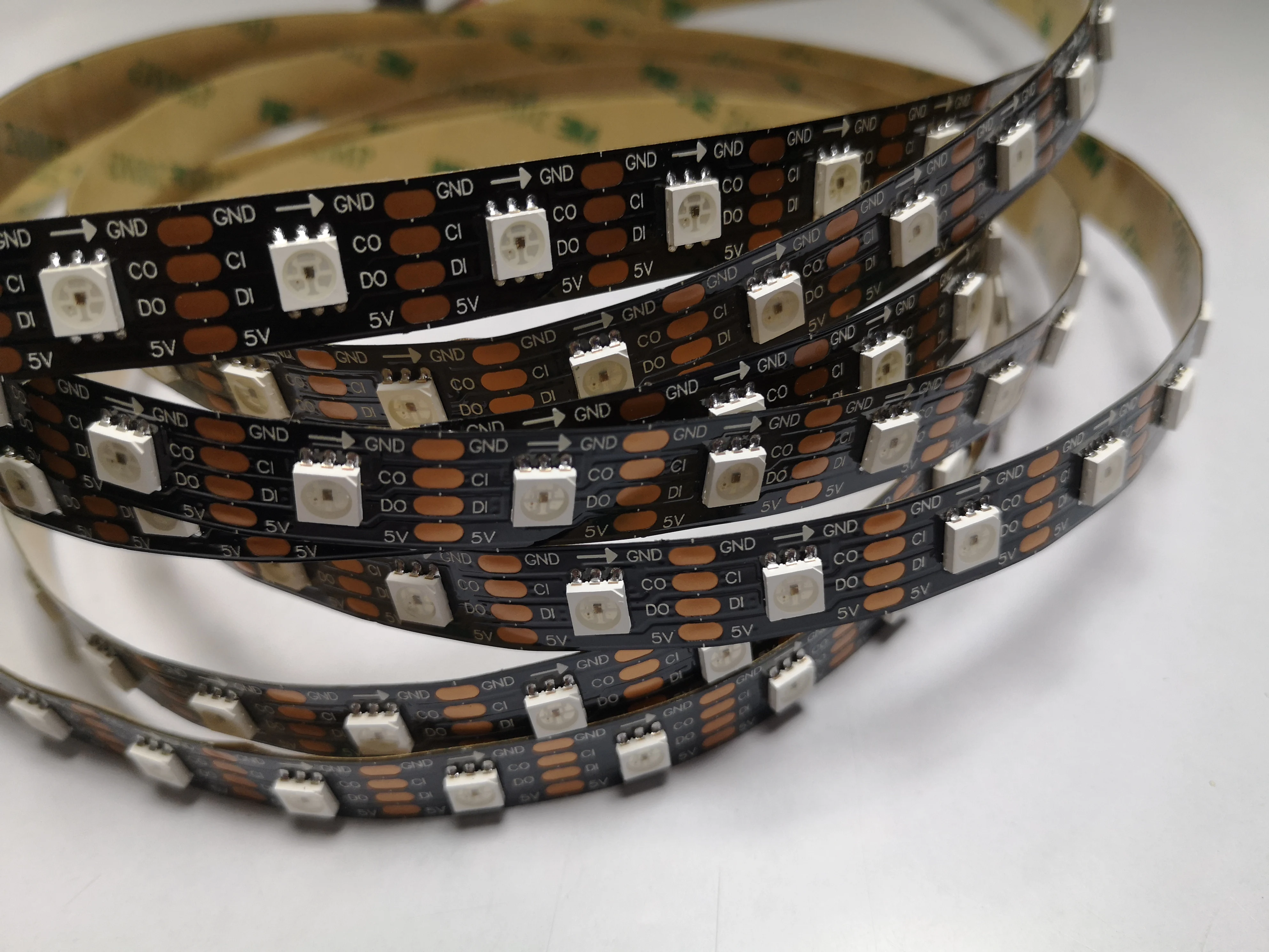 5m APA102 Smart Led Pixel Strip 30/60/144 Leds/pixels/m,IP30/IP65/IP67 DATA And CLOCK Seperately DC5V