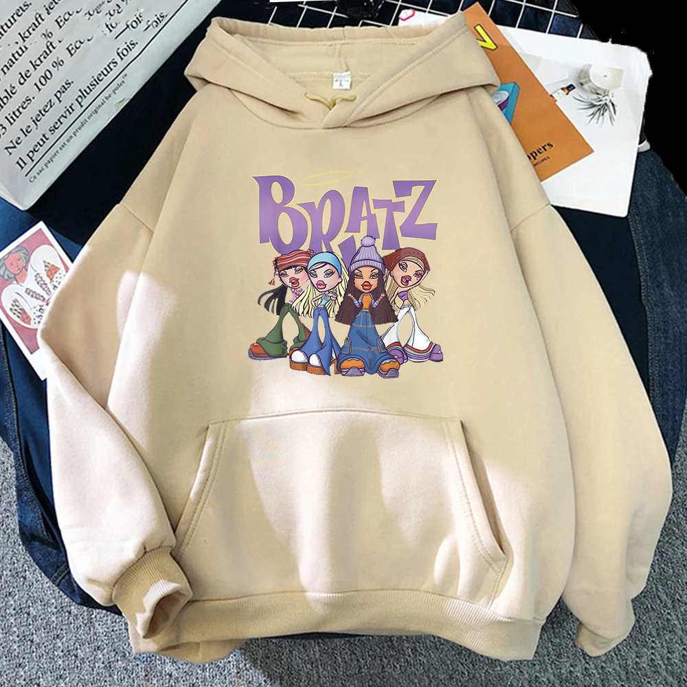 Bratz Hoodie Women\'s Sweatshirt Casual Pullover Thick bratz Clothes Men Sudadera Japanese Streetwear Purple Long Sleeve y2k Tops