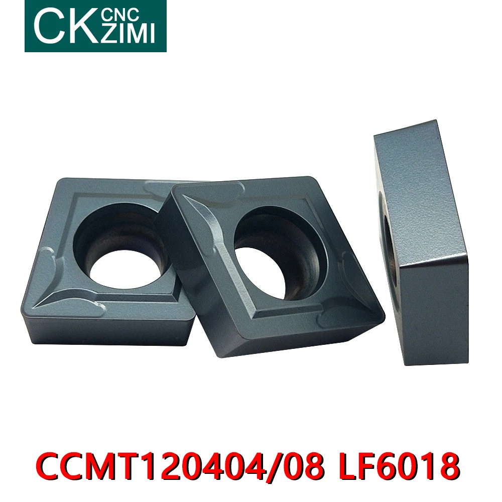 10PCS CCMT120404 LF6018 CCMT120408 LF6018 CNC In Acciaio Inox Utensili Da Taglio In Carburo di Tungsteno Inserti in metallo tornio strumenti CCMT 1204