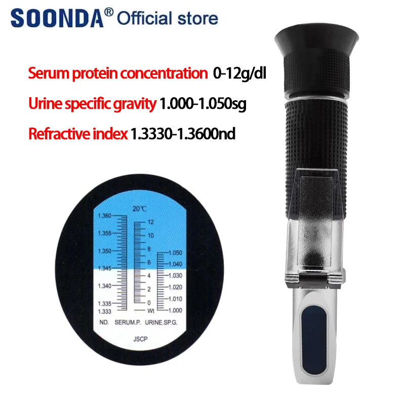 Refractometer Animal Urine Hydrometer Serum Protein Concentration Meter Urine Specific Gravity Tester Meter Measuring Instrument