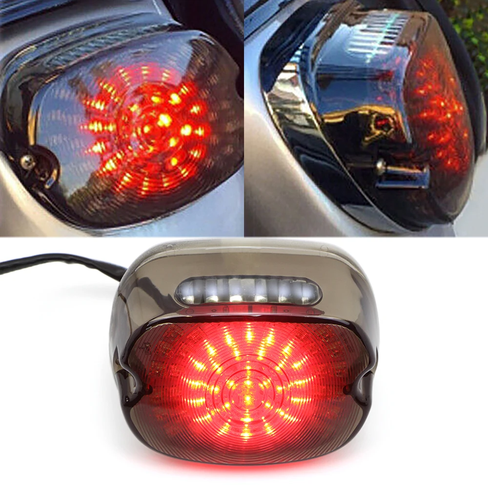 LED Tail Light for Harley Softail Fatboy Dyna Sportster Touring Motorcycle Rear Lamp Running Light Brake Turn Signal Smoke Lens