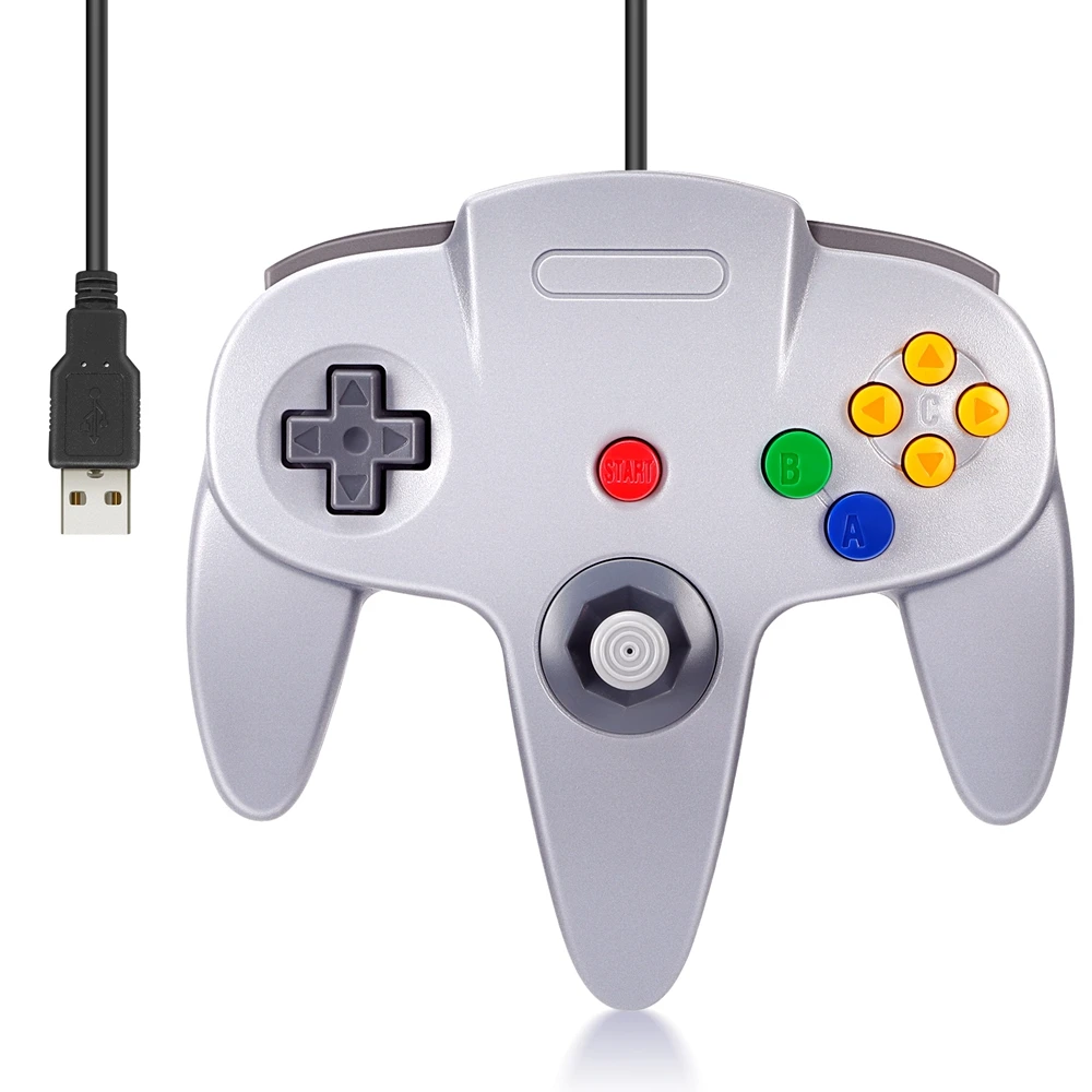 USB Retro Controllers for N64 Gaming,PC Classic N64 Game Pad Joypad for Windows 10 8 7 PC MAC Raspberry Pi 4 3