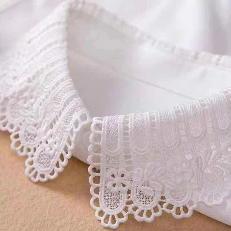 Women Clothing Accessories Lace Fabric 2021 High Quality Lace Fake Collars Blouse Vintage Kawaii Detachable Shirts Collar White