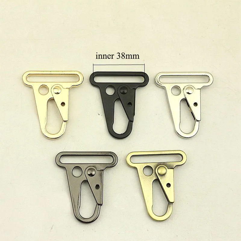 

10Pcs 38mm Black Metal Hook Buckles Snap Trigger for Dog Collar Webbing Chain Clasp Bag Strap Hang Buckle Accessories