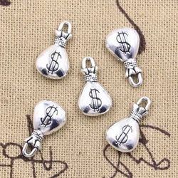 12pcs Charms Wallet Dollar Purse Money 17x9mm Antique Silver Color Pendants Making DIY Handmade Tibetan Finding Jewelry