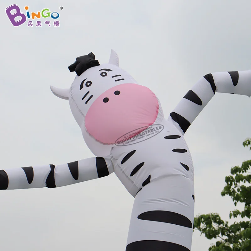 Customized 16.4Ft Inflatable Dairy Cow Milk Cow Air Sky Dancer Puppet Flag Wind Dancing Tube Cartoon Advertising Inflatables-Toy