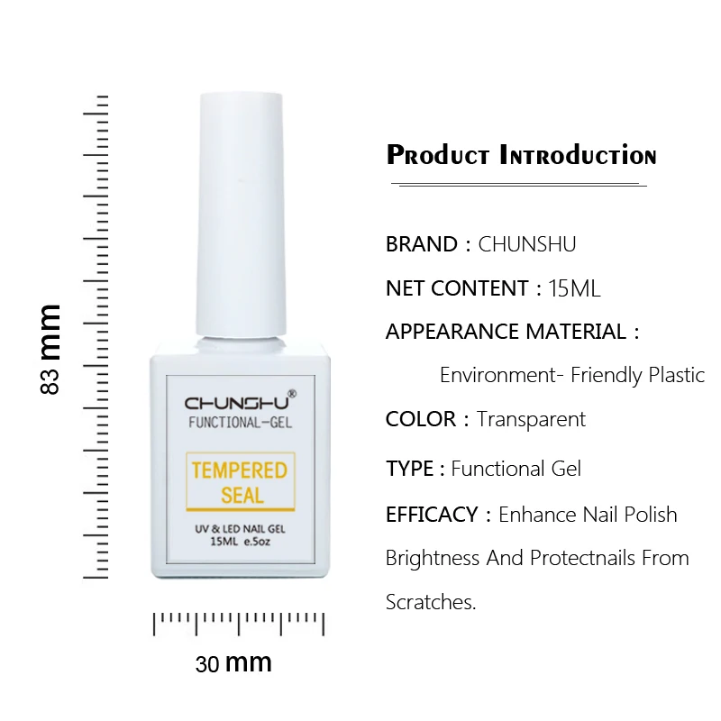 CHUNSHU 15Ml Matte Top Coat Chức Năng Gel Ngâm Tắt LED Đế Lót UV Gel Móng Tay Bán Permanant Dài kéo Dụng Cụ Làm Móng Tay Salon