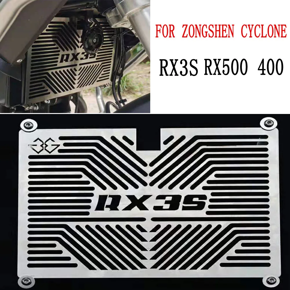 Radiator Grille Guard Cover RX3S RX 500 Motorcycle Radiator Net Modification Parts For ZongShen Cyclone RX3S RX500 ZS400 RE3