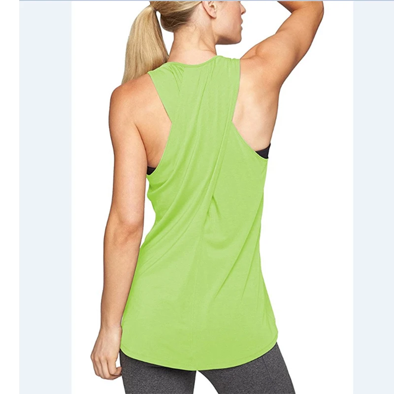 2024 New Women\'s Cross Back Yoga Shirt Sleeveless Racerback Workout Active Tank Top Gym sports vest Sleeveless shirt Fitness