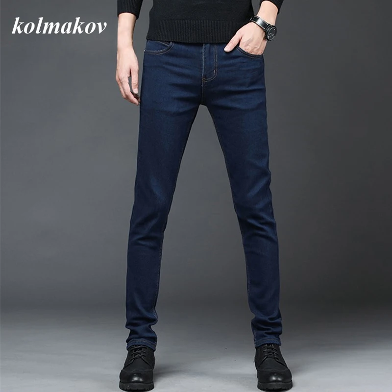 2024 New Arrival Men's Denim Jeans Straight Full Length Pants with High Elasticity Slim Pants Man Fashion Mid-waist Jeans men