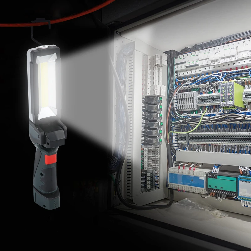 Rechargeable LED Work Light Built-in Battery Work Flashlight with Magnetic Base 5 Lighting Modes Foldable Lamp For Car Repair