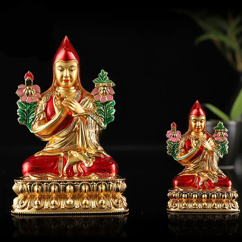 

7.5cm/12cm Decorate Putting Statue,Handle Pocket Efficacious Crafts,Tranic Colored Alloy Metal Gilding Tibetan Tsongkhapa Buddha